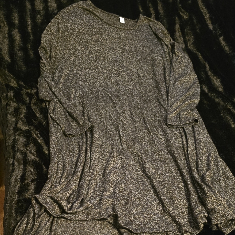 Old Navy Black Heathered Swing Dress